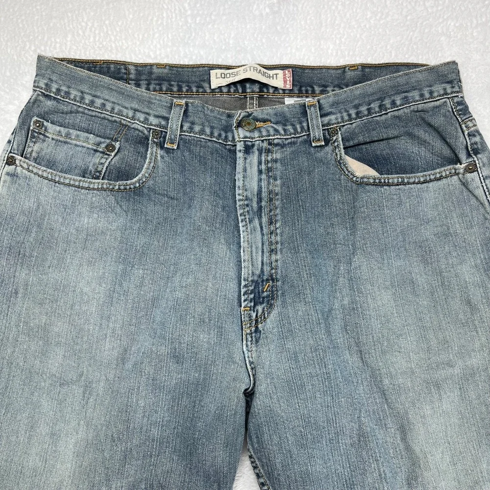 Levi's 559 Loose Straight Jeans Men's Blue Denim Pockets‎ Classic 37X29 - Flaws